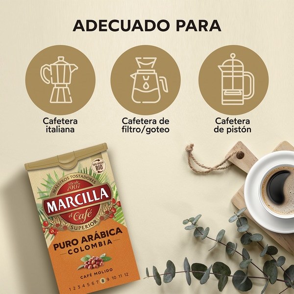 Gemahlener Kaffee helle Röstung Kolumbien reiner Arabica Intensität 8 Paket 200 g