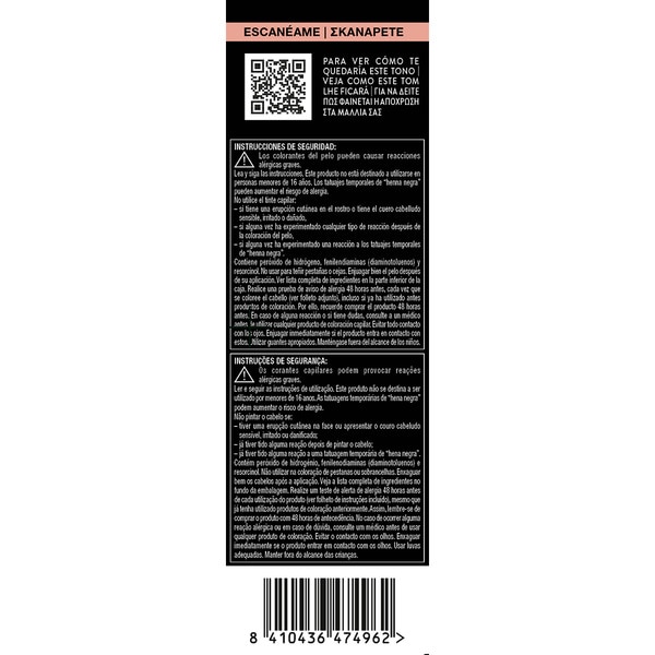 tinte coloración permanente color 3.1 Castaño oscuro con mascarilla de keratina Box 1 Einheit