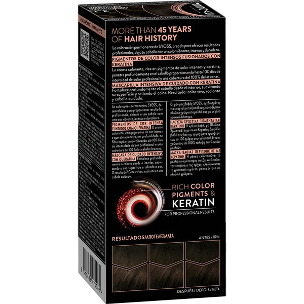 tinte coloración permanente color 3.1 Castaño oscuro con mascarilla de keratina Box 1 Einheit