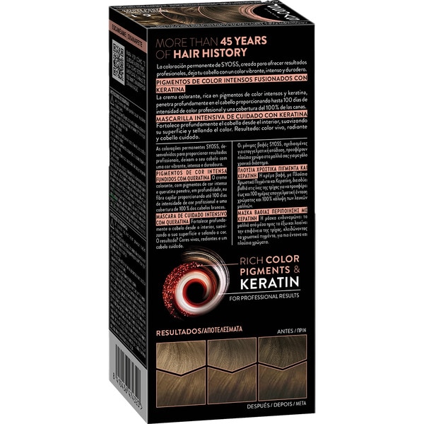 tinte coloración permanente color 6.1 con mascarilla de keratina Box 1 Einheit