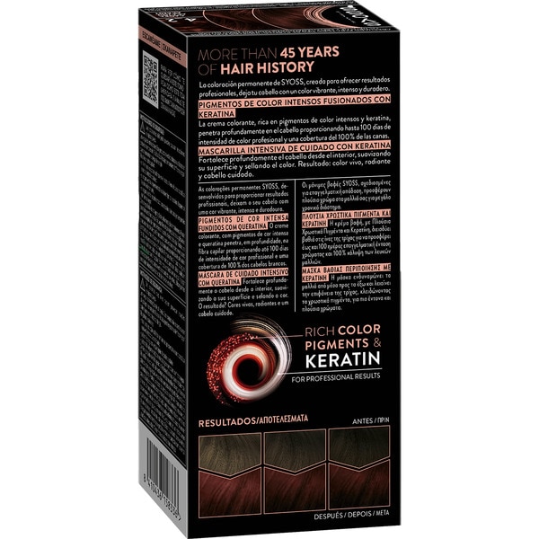tinte coloración permanente color 4.2 Caoba con mascarilla de keratina Box 1 Einheit