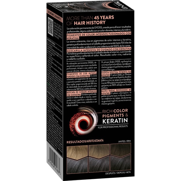 tinte coloración permanente color 1.15 Gris Antracita con mascarilla de keratina box 1 each