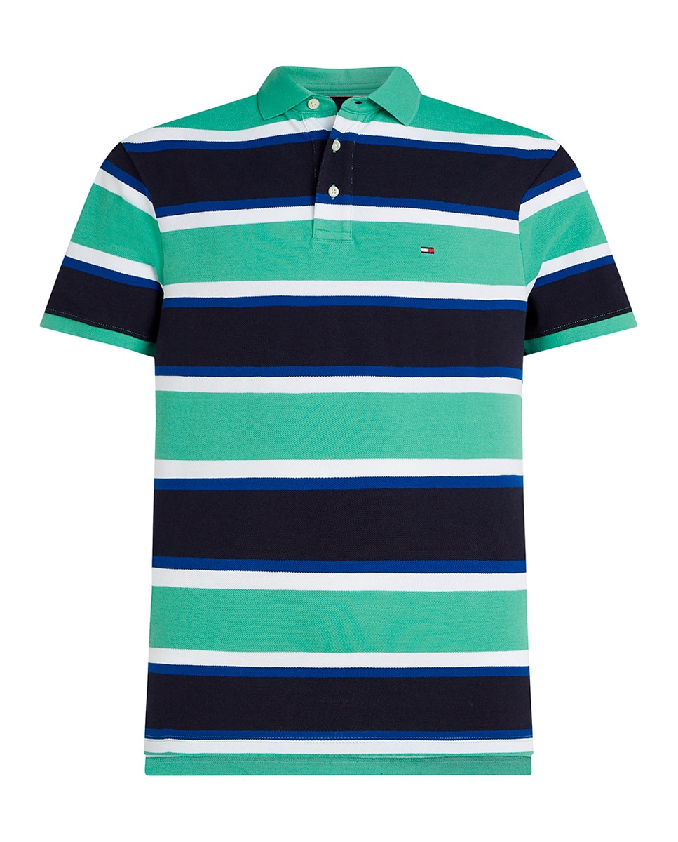 Polo de Manga Curta com Color Block Tamanhos Grandes Multicolor-1