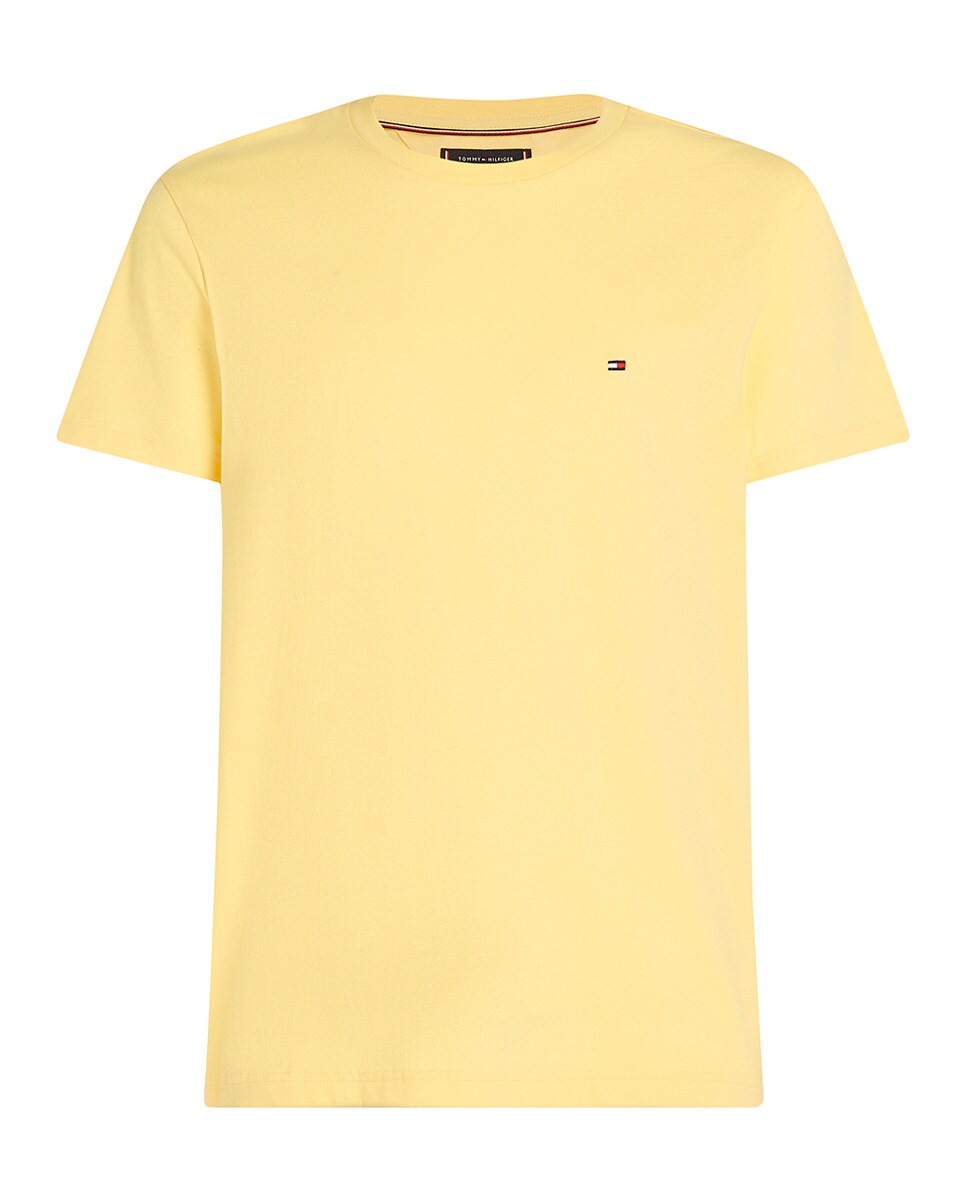 T-shirt com Bandeira Bordada Tamanhos Grandes Amarelo-4