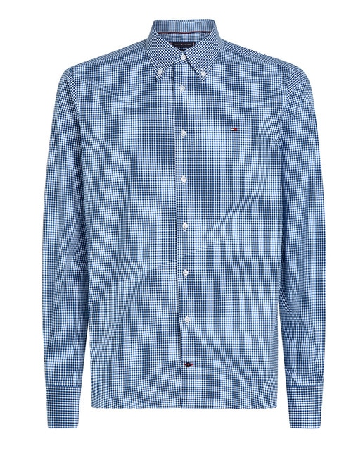 Imagen 0 de Camisa de hombre en popelín y cuadro gingham