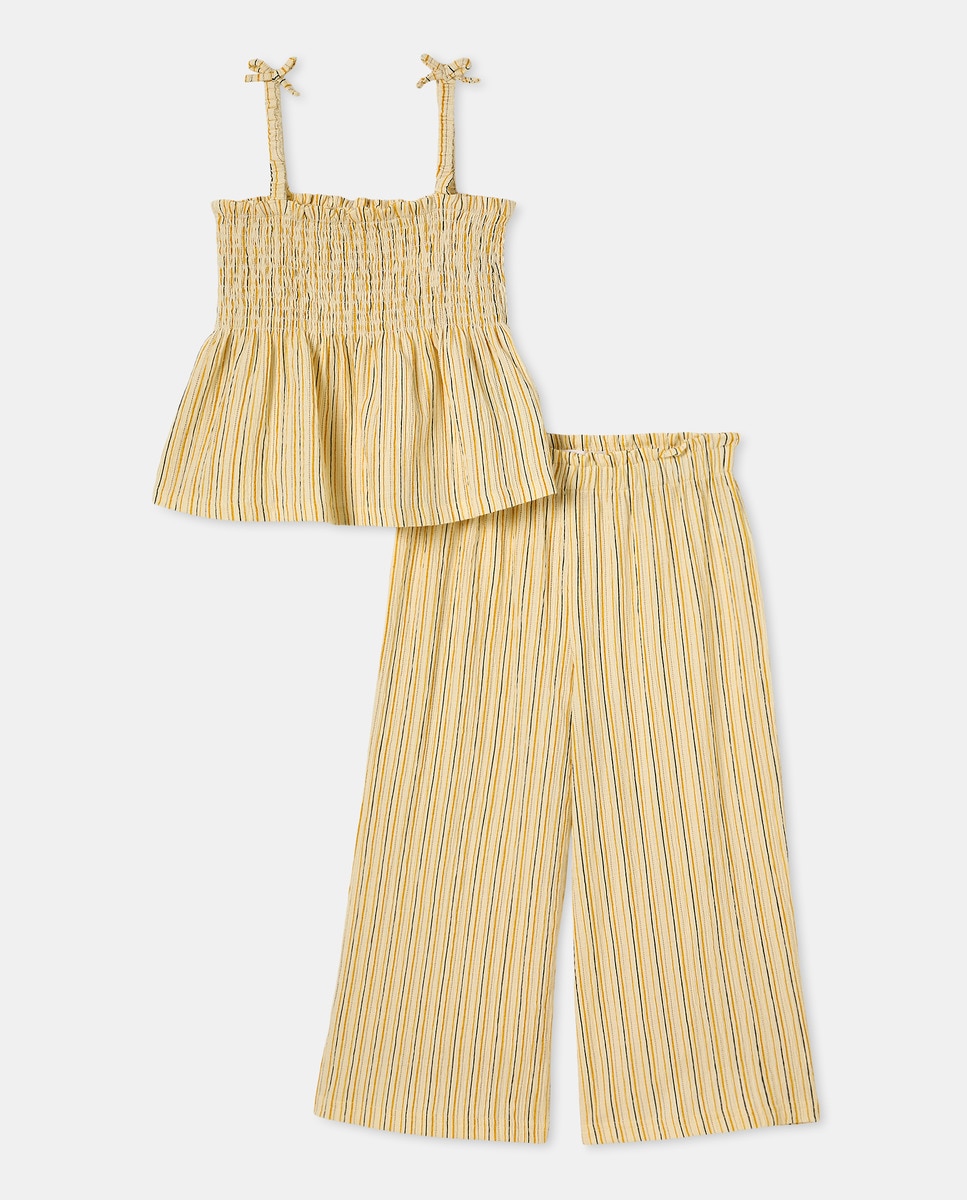 Conjunto Comprido Estampado com Alças Branco-4