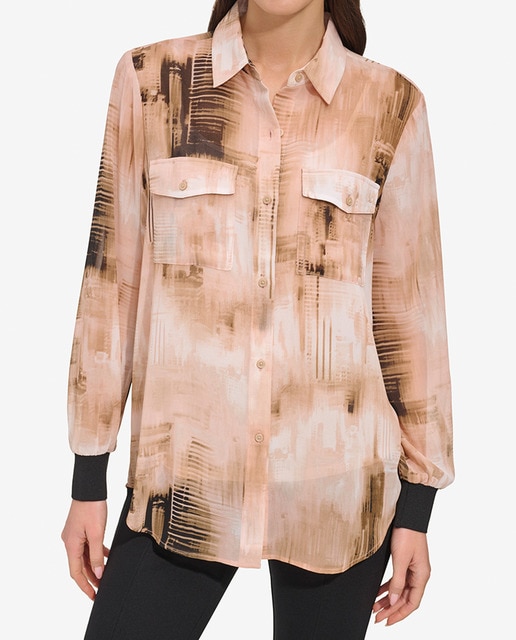 Imagen 0 de Blusa con mangas largas y bolsillos