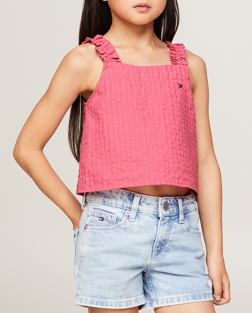 Imagen 0 de Blusa de niña con tirantes  fruncidos
