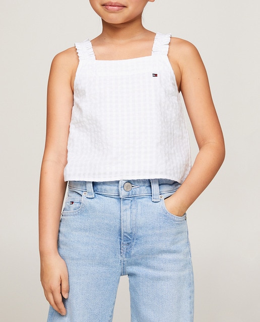 Imagen 0 de Blusa de niña con tirantes  fruncidos