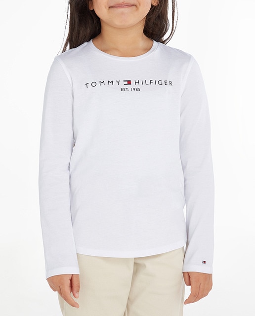 Imagen 0 de Camiseta de niña con manga larga en blanco con estampado