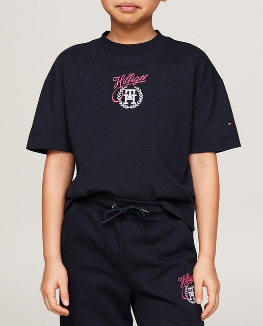 Imagen 0 de Camiseta de niña manga corta y cuello redondo
