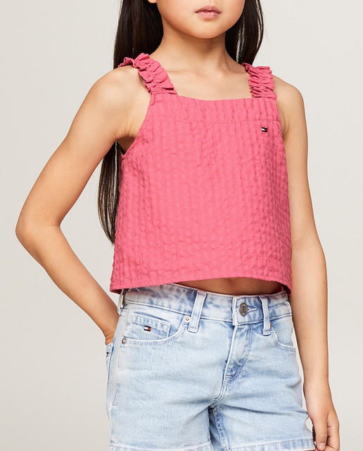 Imagen 0 de Blusa de niña con tirantes  fruncidos