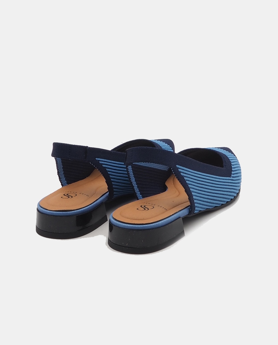 Sapatos Rasos Tipo Mules Azul Royal-3