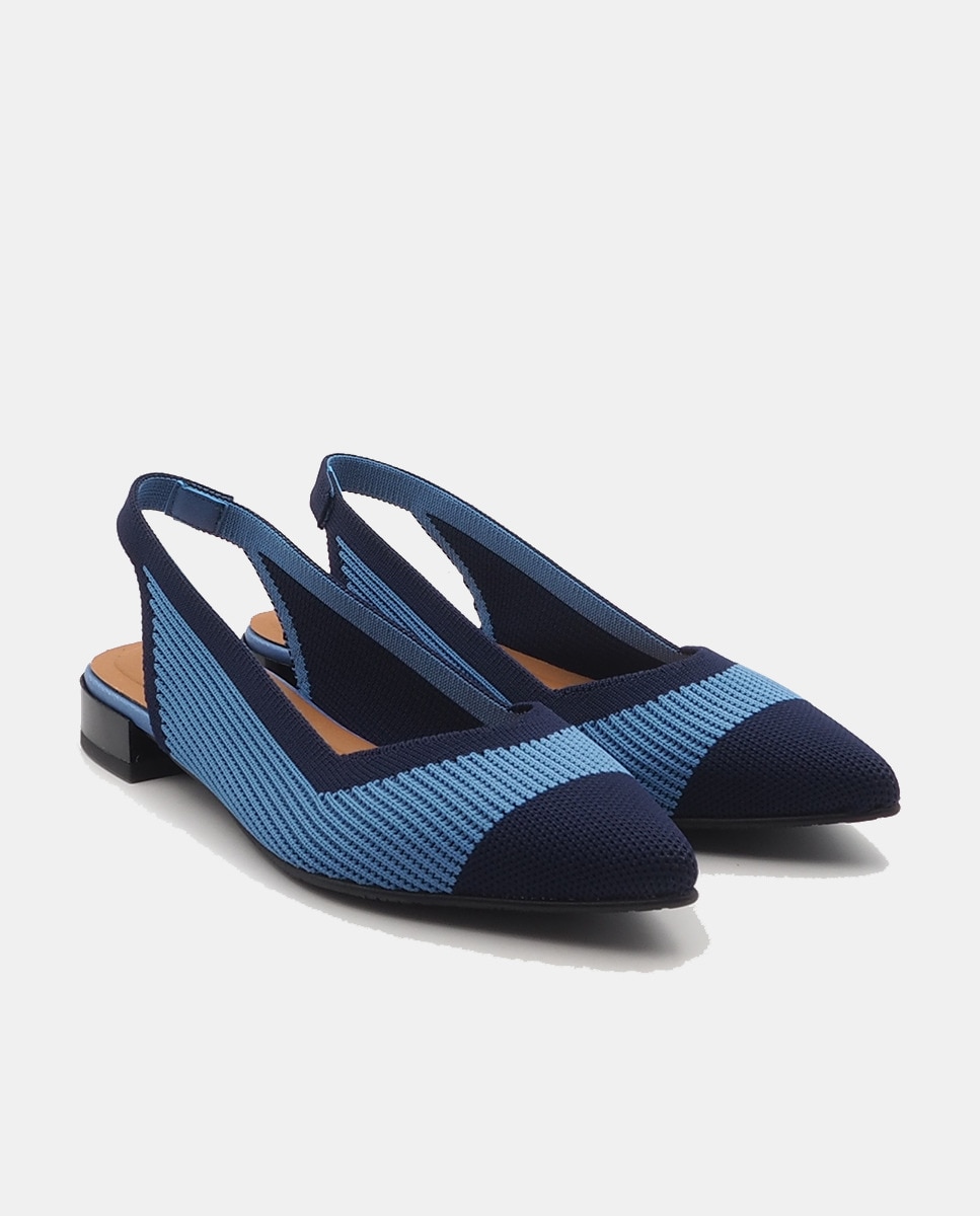 Sapatos Rasos Tipo Mules Azul Royal-2