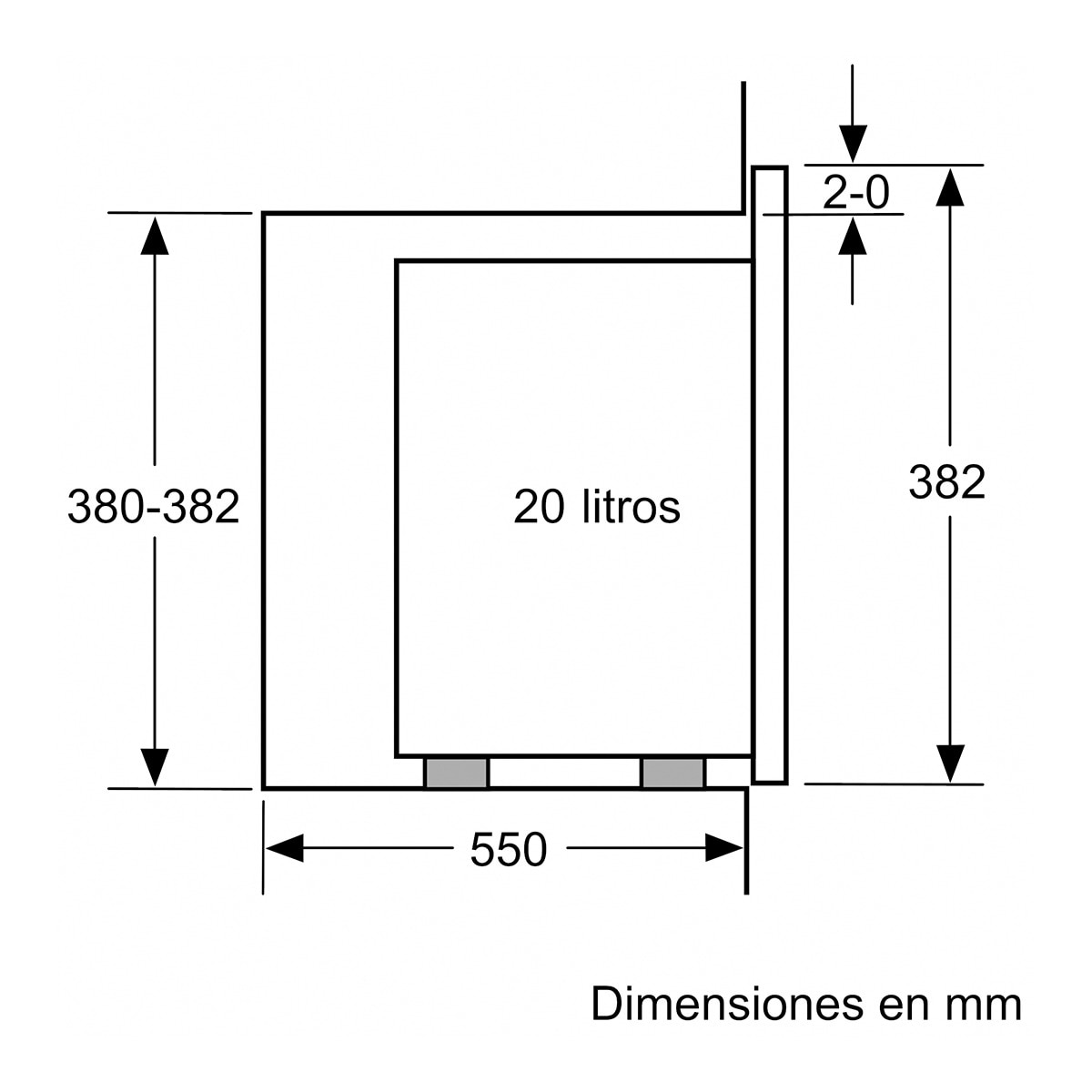 Micro-ondas Encastrável Siemens iQ300 BF520LMA1 de 800 W e de 20 Litros - Preto Preto-7