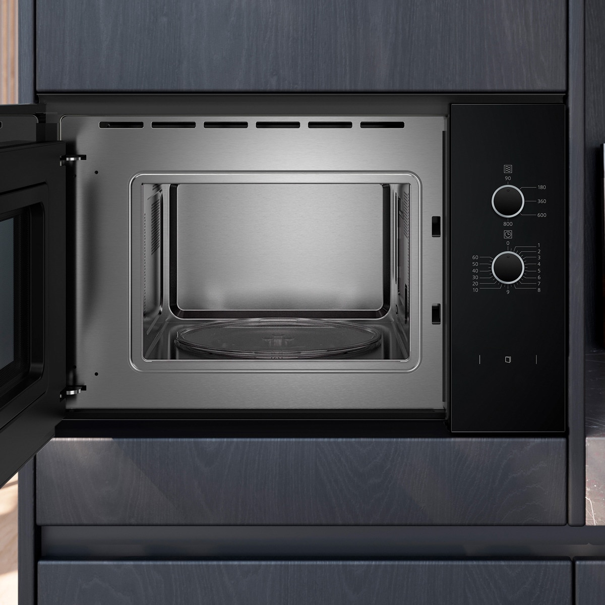 Micro-ondas Encastrável Siemens iQ300 BF520LMA1 de 800 W e de 20 Litros - Preto Preto-4