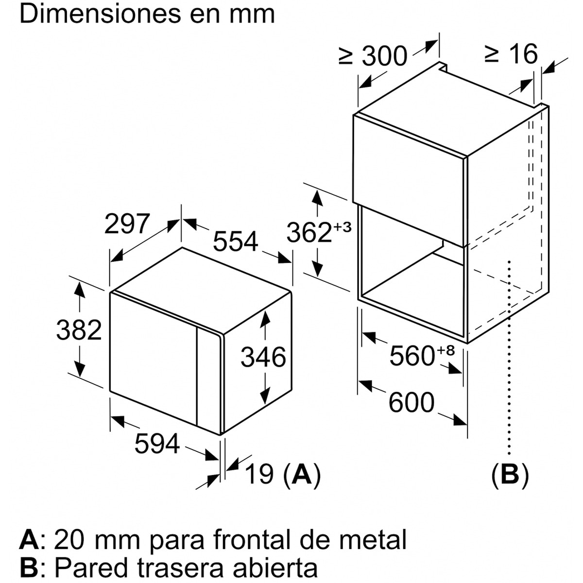 Micro-ondas Encastrável Siemens iQ300 BF520LMA1 de 800 W e de 20 Litros - Preto Preto-2