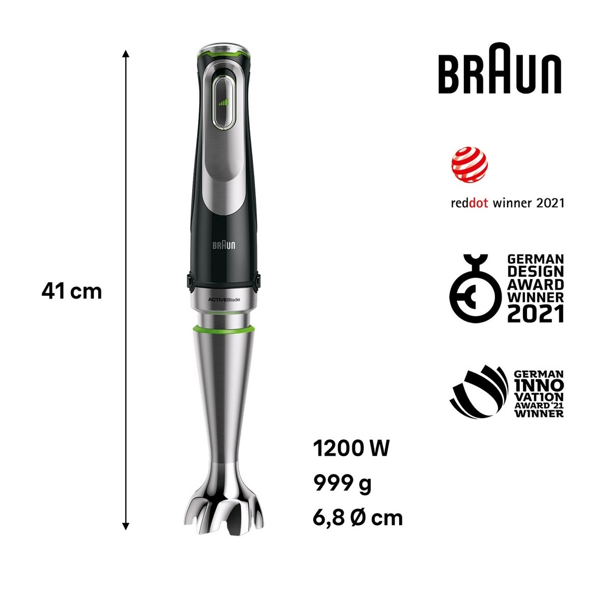 Varinha Mágica Braun MultiQuick 9 MQ 9187XLI de 1200 W com Acessórios - Preto Preto-4