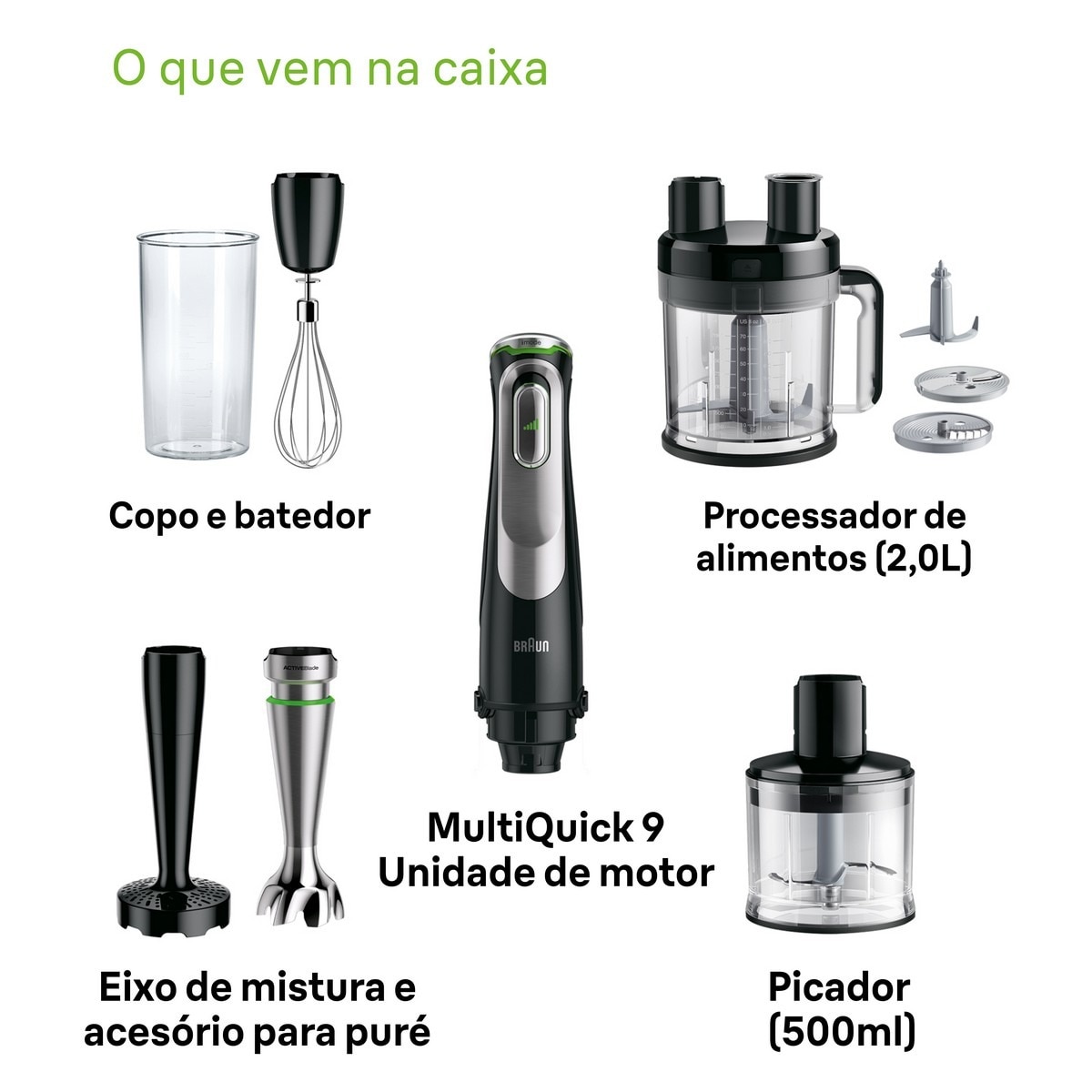 Varinha Mágica Braun MultiQuick 9 MQ 9187XLI de 1200 W com Acessórios - Preto Preto-8