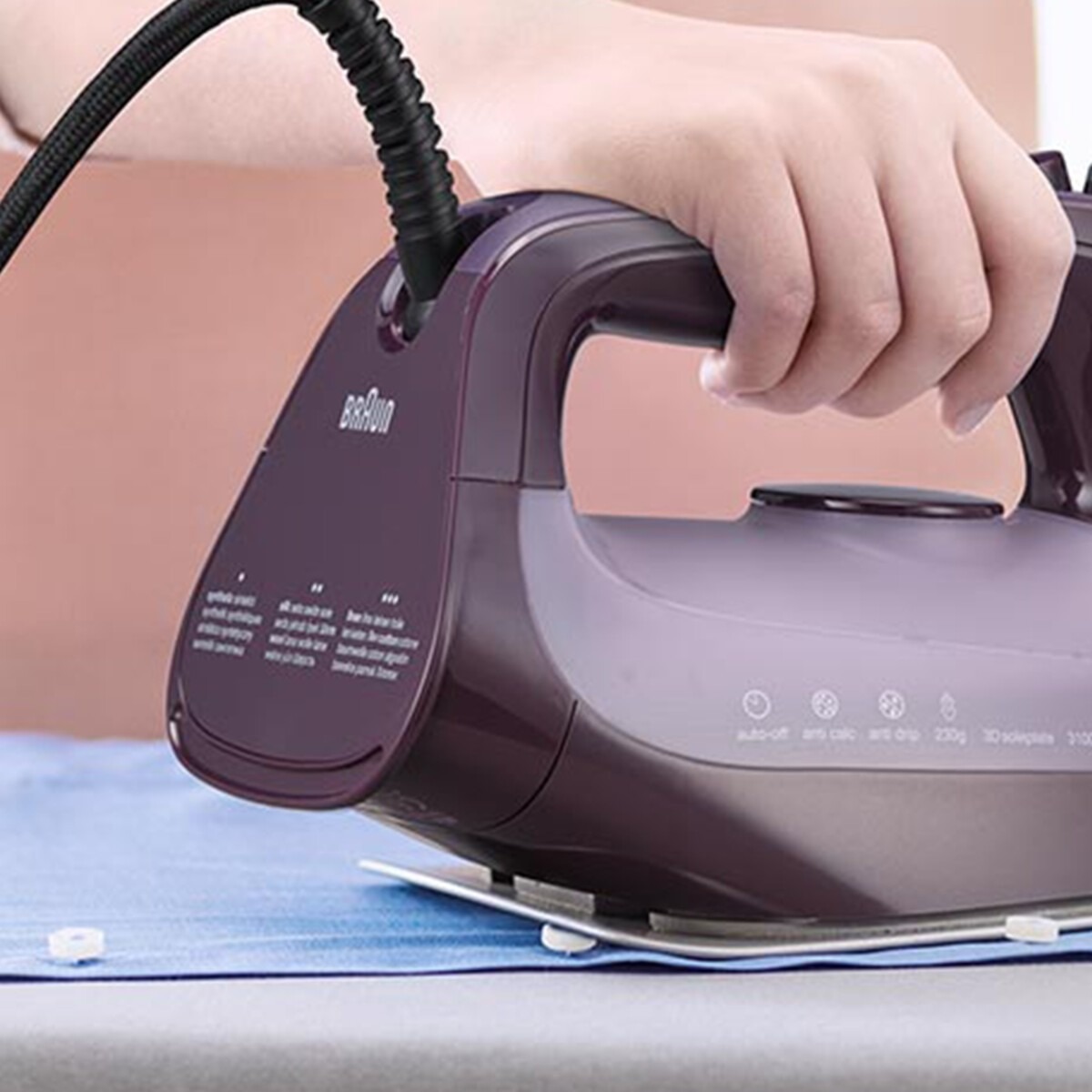 Ferro a Vapor Braun TexStyle 7 Pro SI7181VI de 3100 W Jato de Vapor 230 g/min com Base EloxalPlus - Roxo Violeta-6
