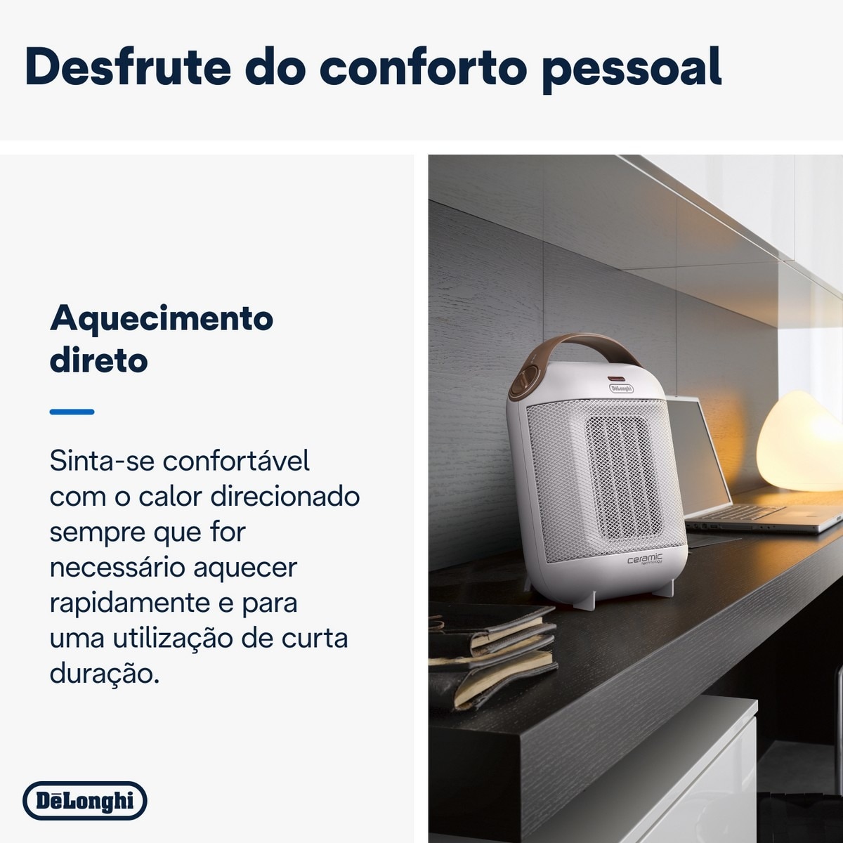 Aquecedor Cerâmico De'Longhi HFX30C18.IW de 1800 W - Branco 3
