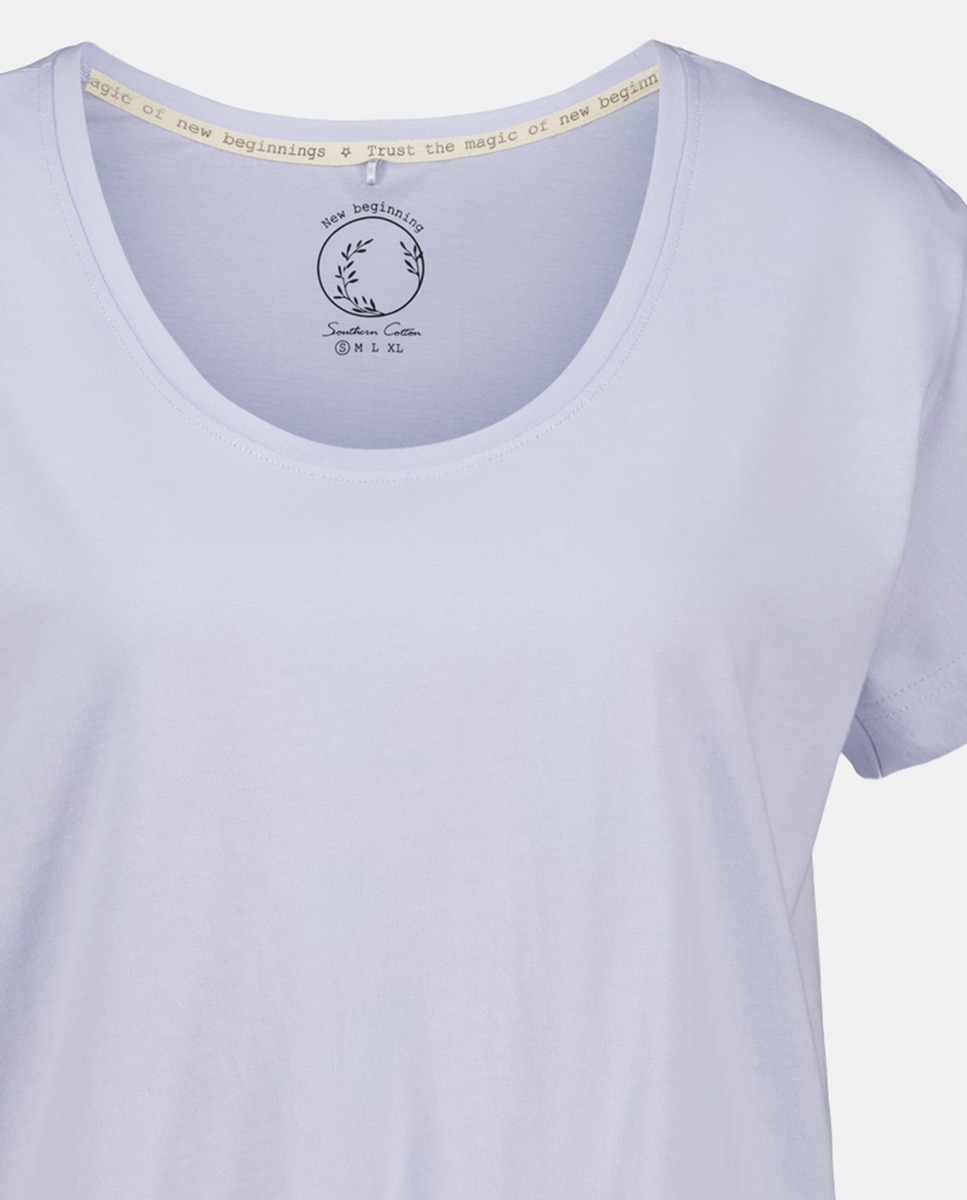 T-shirt de Manga Curta Básica Rosa-claro-5