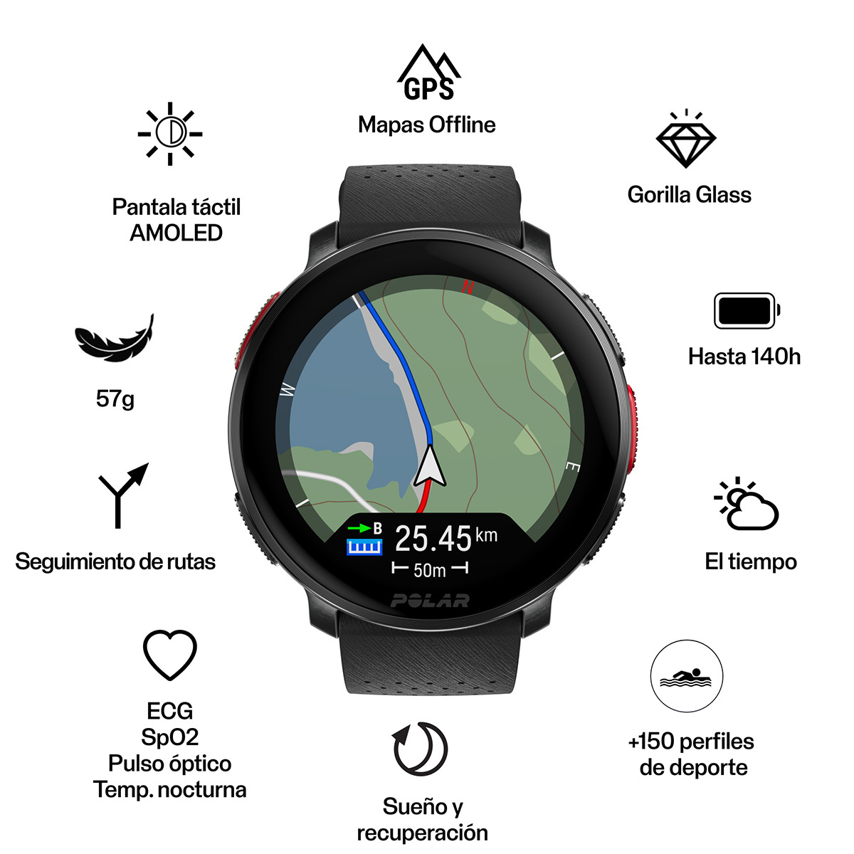 Relógio Smartwatch Vantage V3 Preto / Cinzento-2
