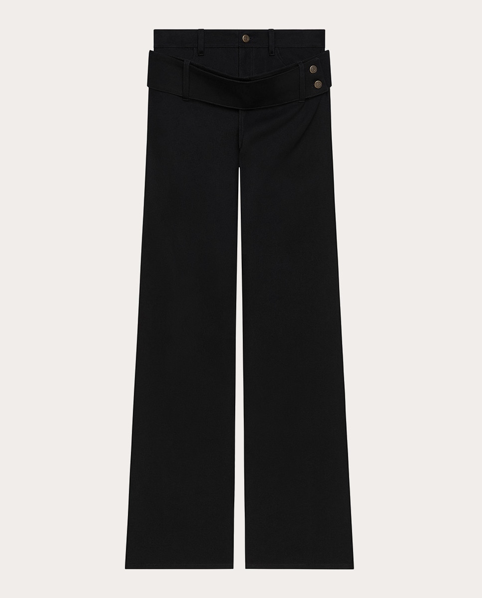 Pantalón vaquero ancho Negro-1