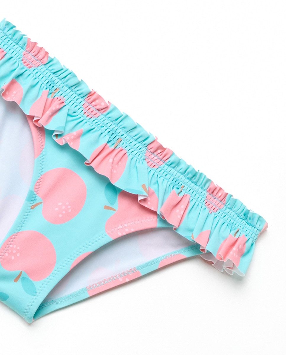 Cueca de Banho com Maçãs Turquesa-3