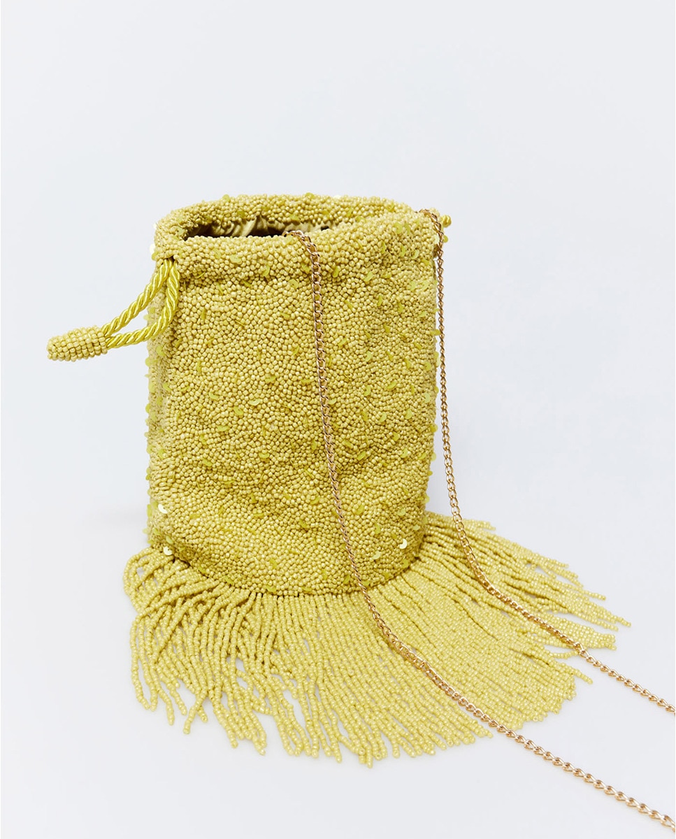 Saco com Contas e Franjas Amarelo-3