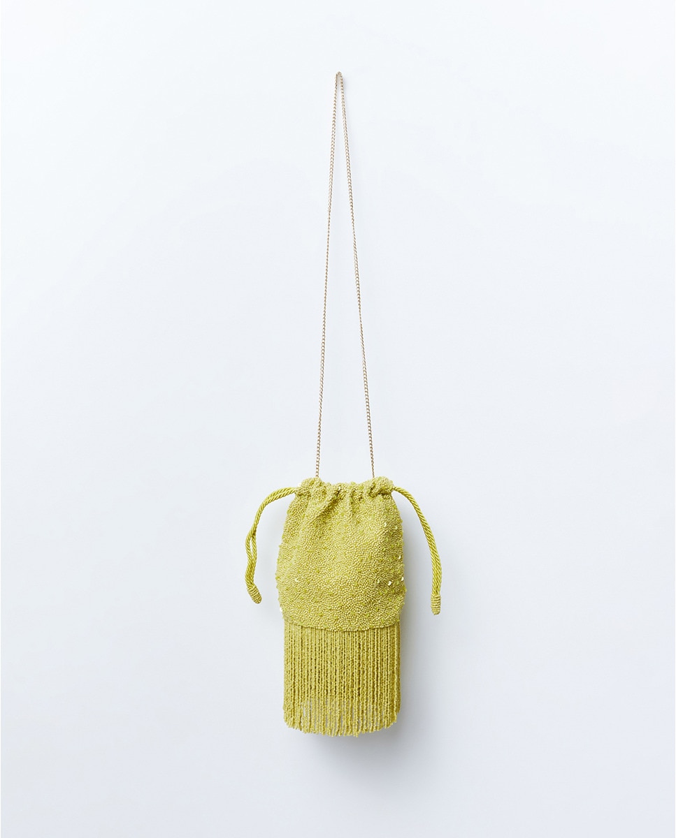 Saco com Contas e Franjas Amarelo-1