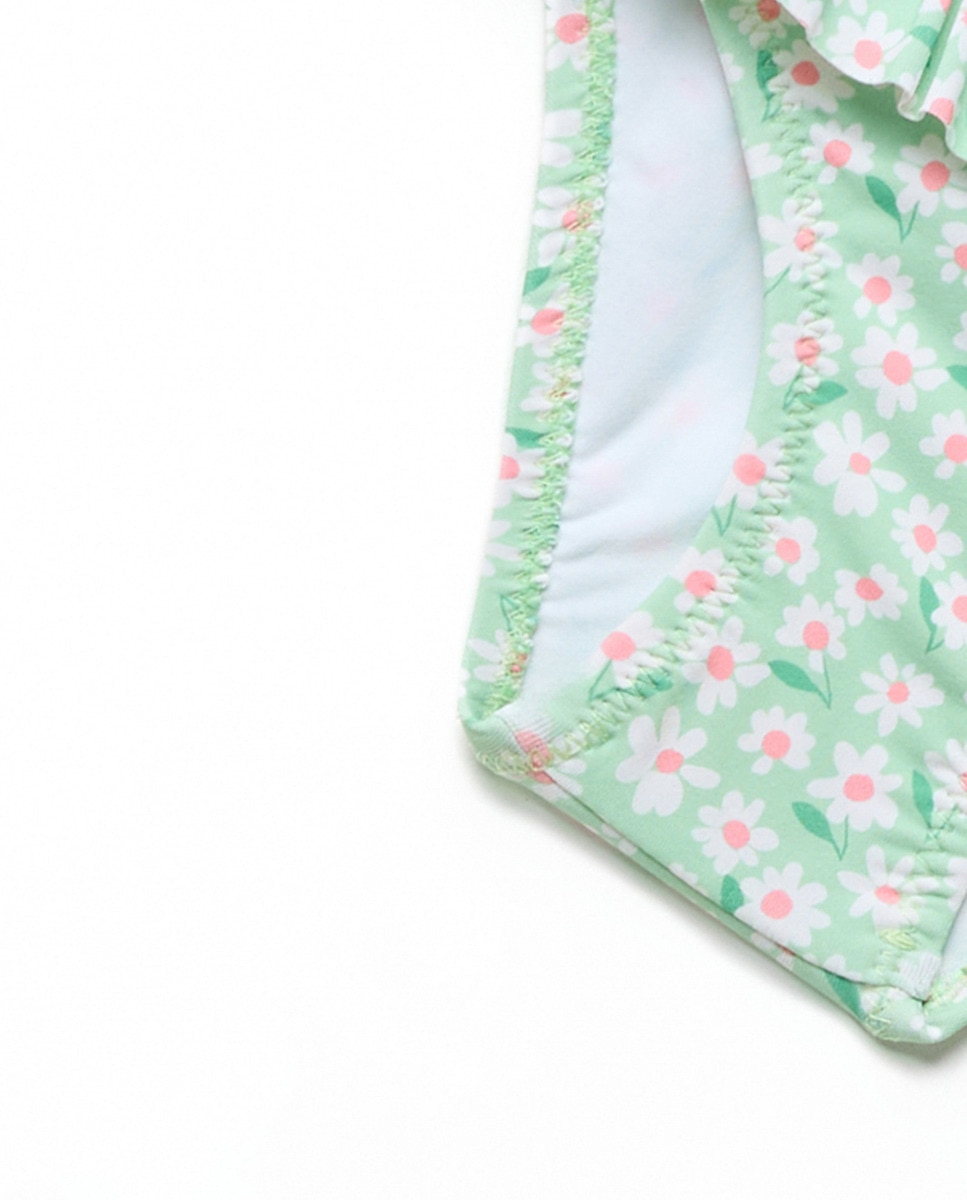 Cueca de Banho com Margarida Verde-claro-3