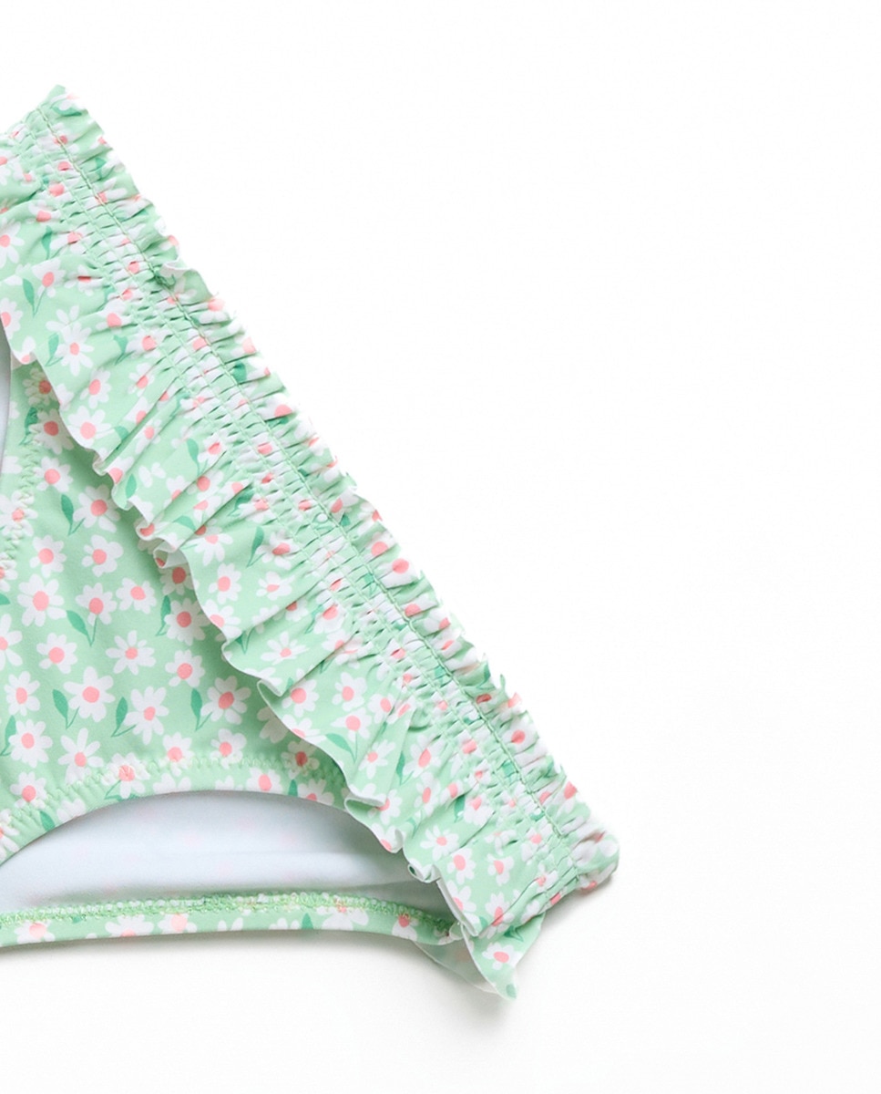 Cueca de Banho com Margarida Verde-claro-2