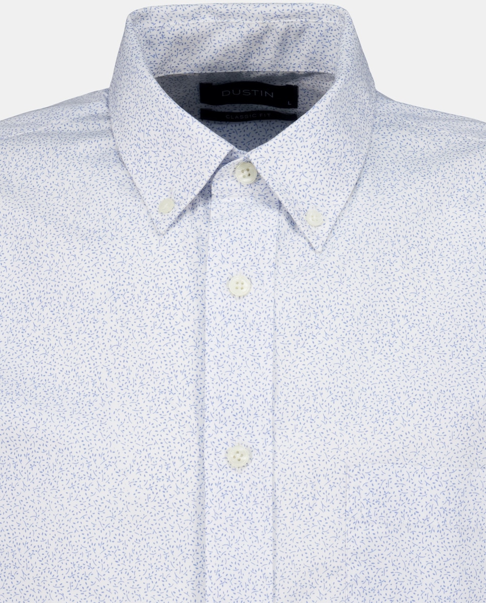 Camisa de Popelina com Micro Estampado Branco-5