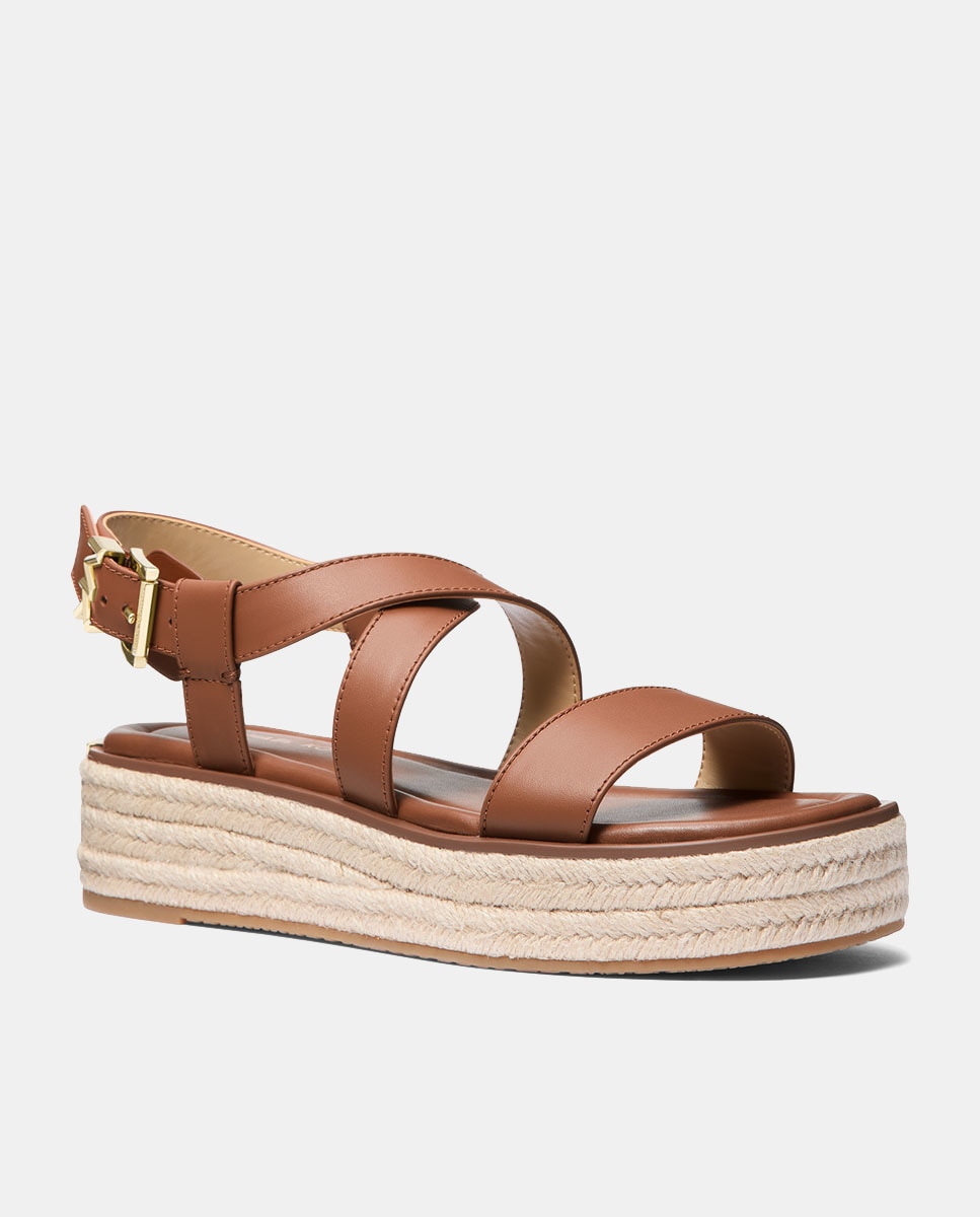 Sapatos de Juta Lynn com Plataforma de Esparto Couro-2