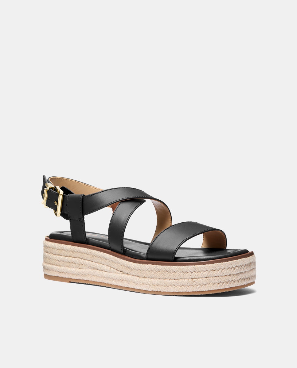 Sapatos de Juta Lynn com Plataforma de Esparto Preto-2