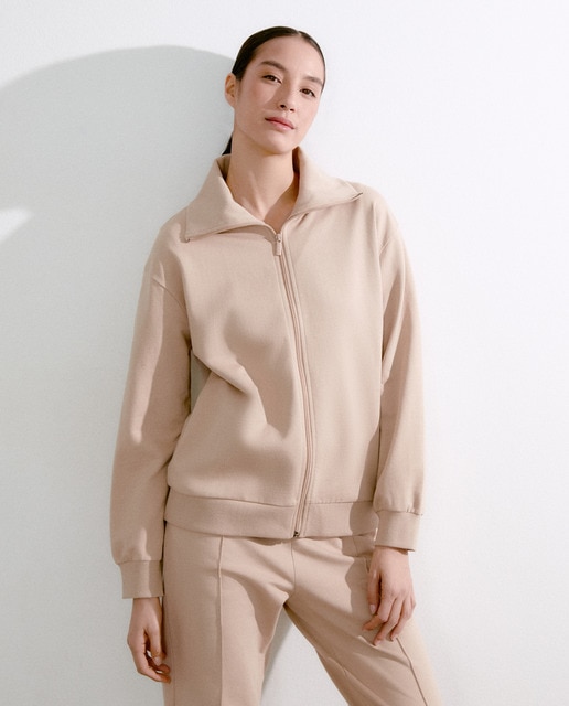 Imagem 0 de Sweatshirt com Fecho de Correr e Colarinho de Polo