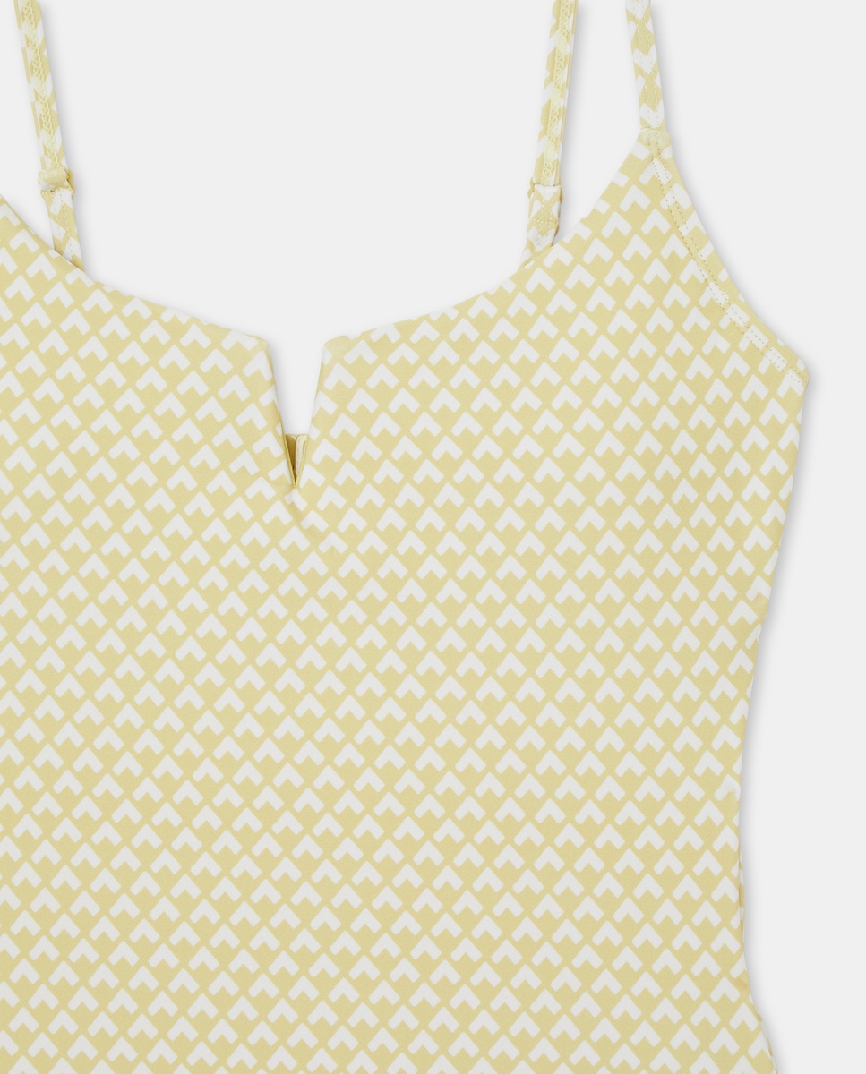 Bañador de mujer con escote en V Amarillo-5