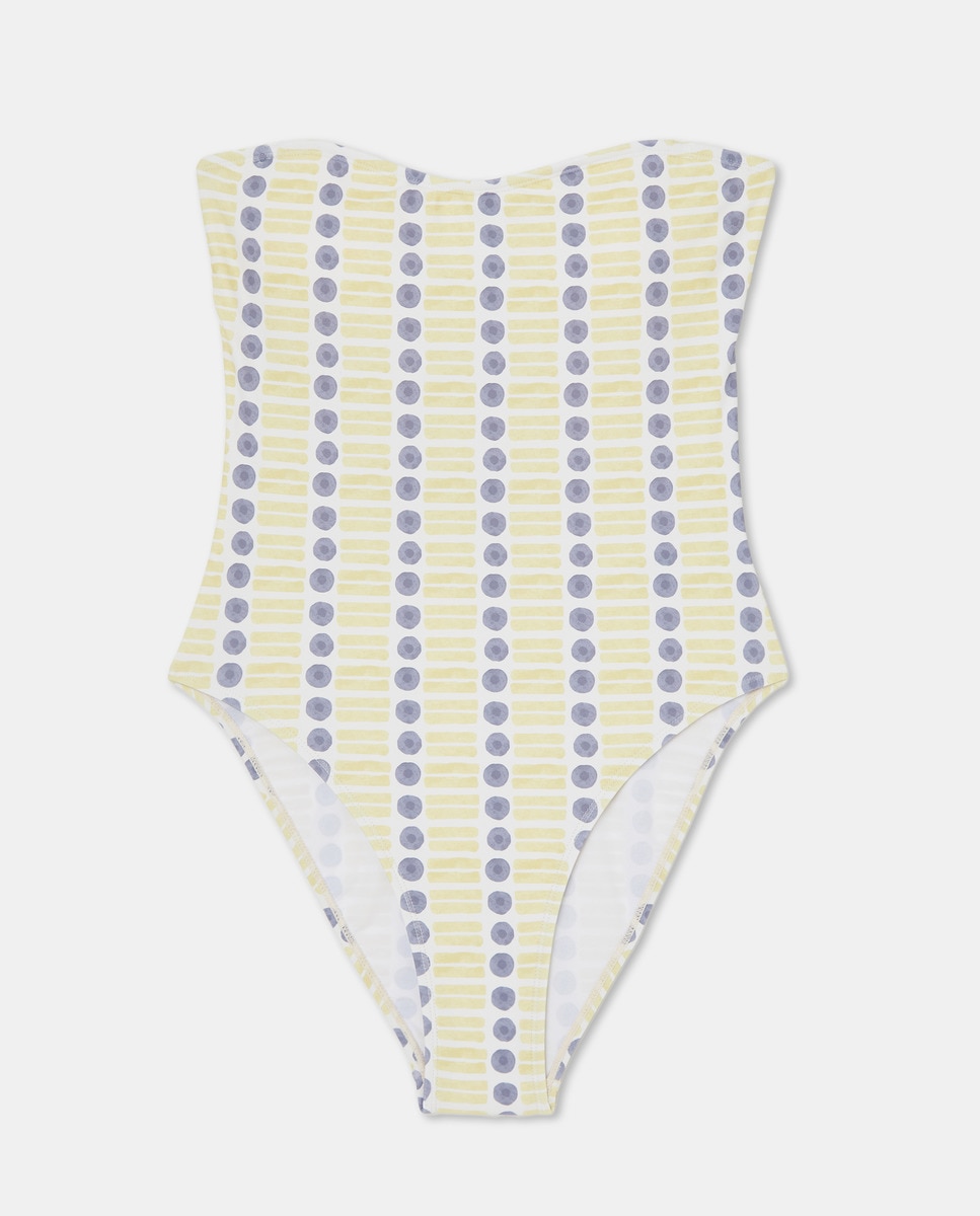Bañador de mujer con escote bandeau Amarillo-4