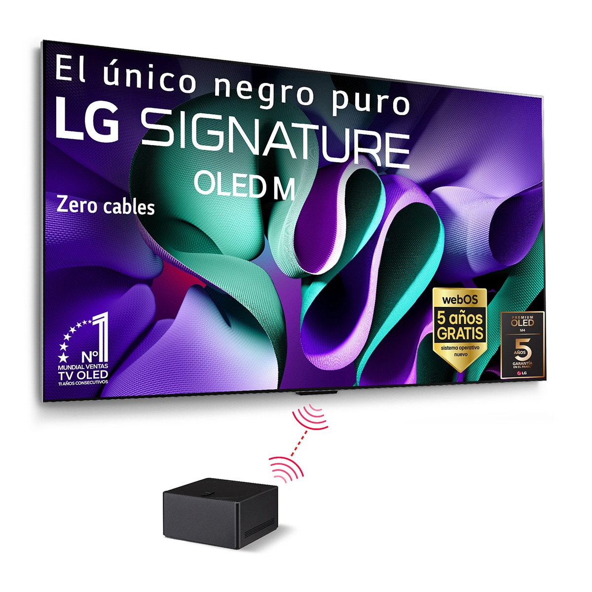 TV OLED Signature 246 cm (97") LG OLED97M49LA 4K Inalámbrico con Smart TV WebOS24 para instalar en pared con soporte incluido Negro / Plata-1