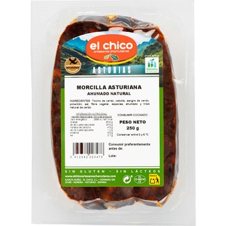 morcilla asturiana ahumado natural sin gluten sin lactosa envase 250 g - El Chico