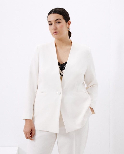 Imagen 0 de Blazer de traje de mujer sin solapa