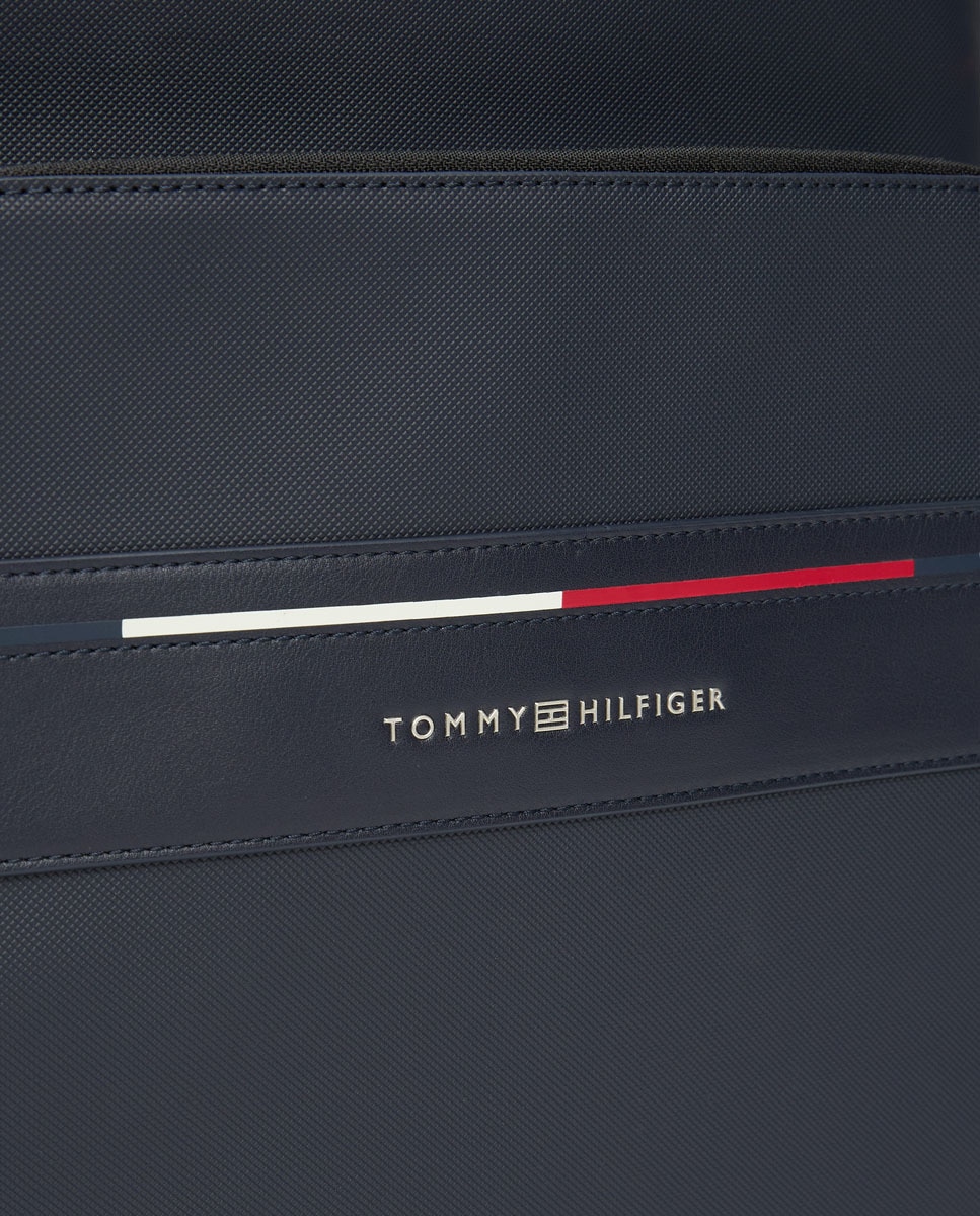 Mochila em Ecopele com Alças Ajustáveis e Desenho às Riscas da Marca Azul-marinho-5