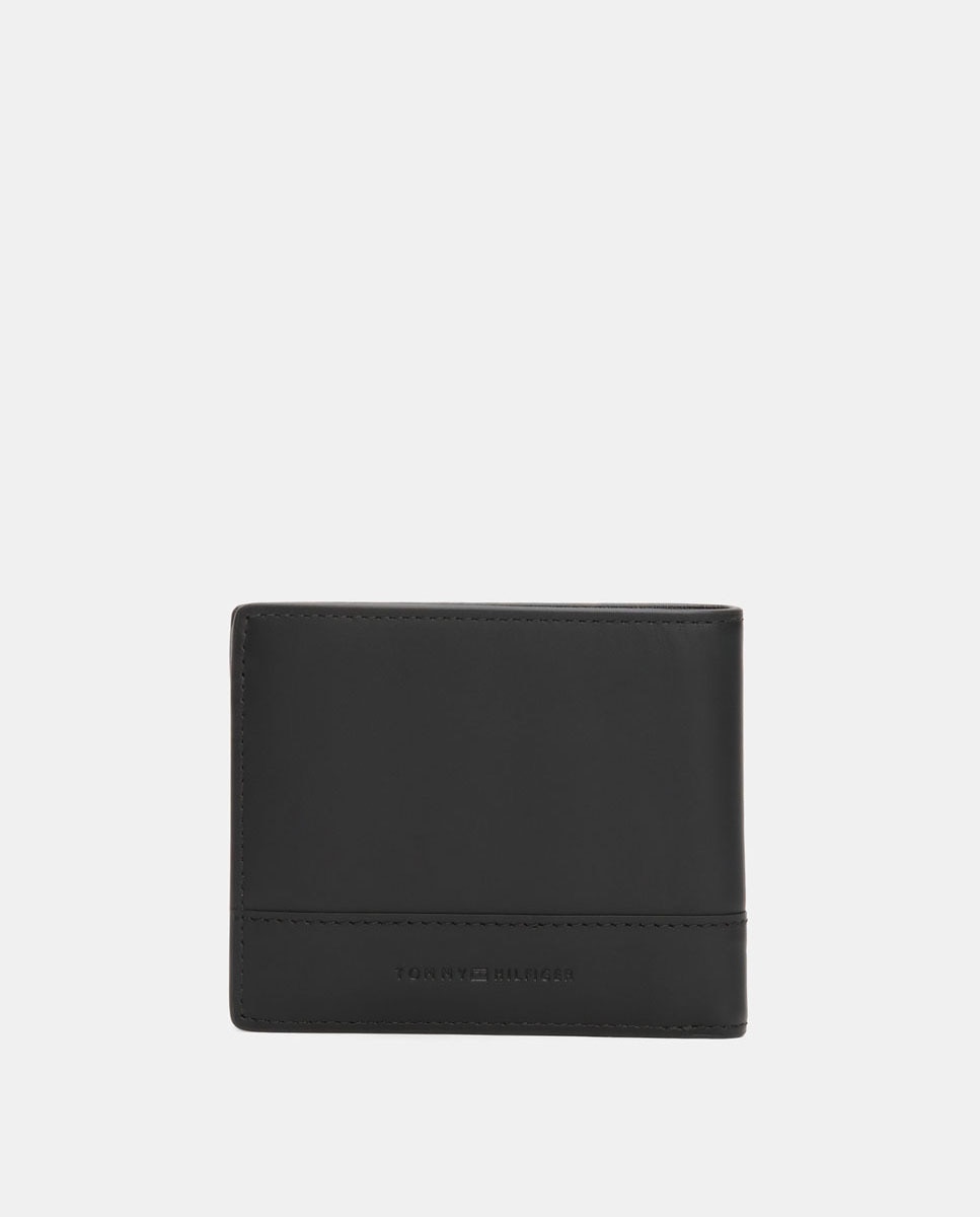 Carteira em Pele com Estampado de Monograma e Diversos Compartimentos Preto-2