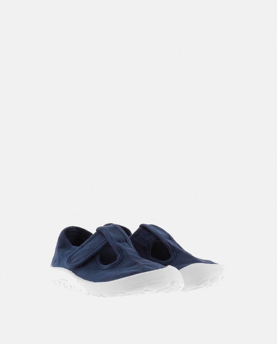 Sandálias de Criança Barefoot de Lona DREC com Fecho Aderente Azul-marinho-5