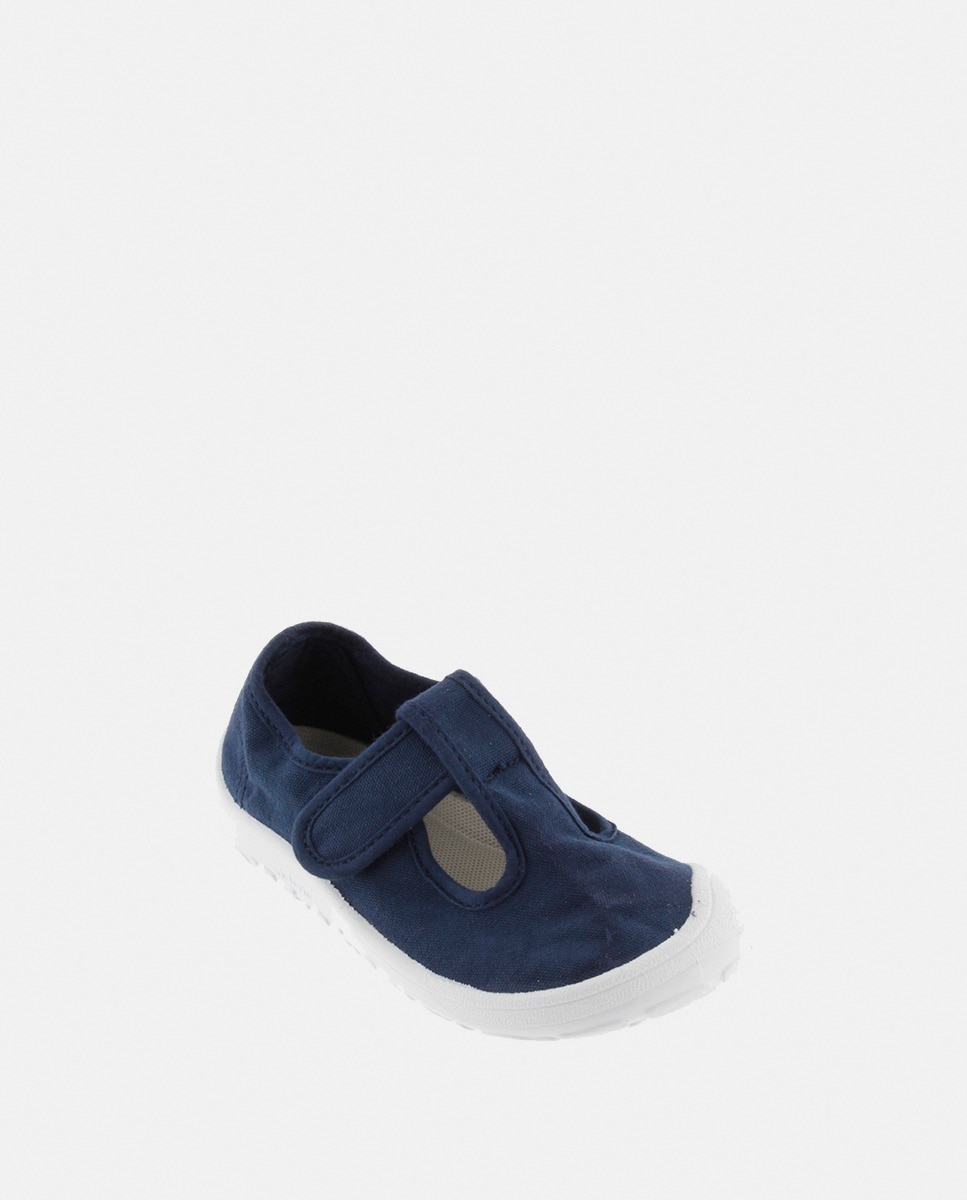 Sandálias de Criança Barefoot de Lona DREC com Fecho Aderente Azul-marinho-2