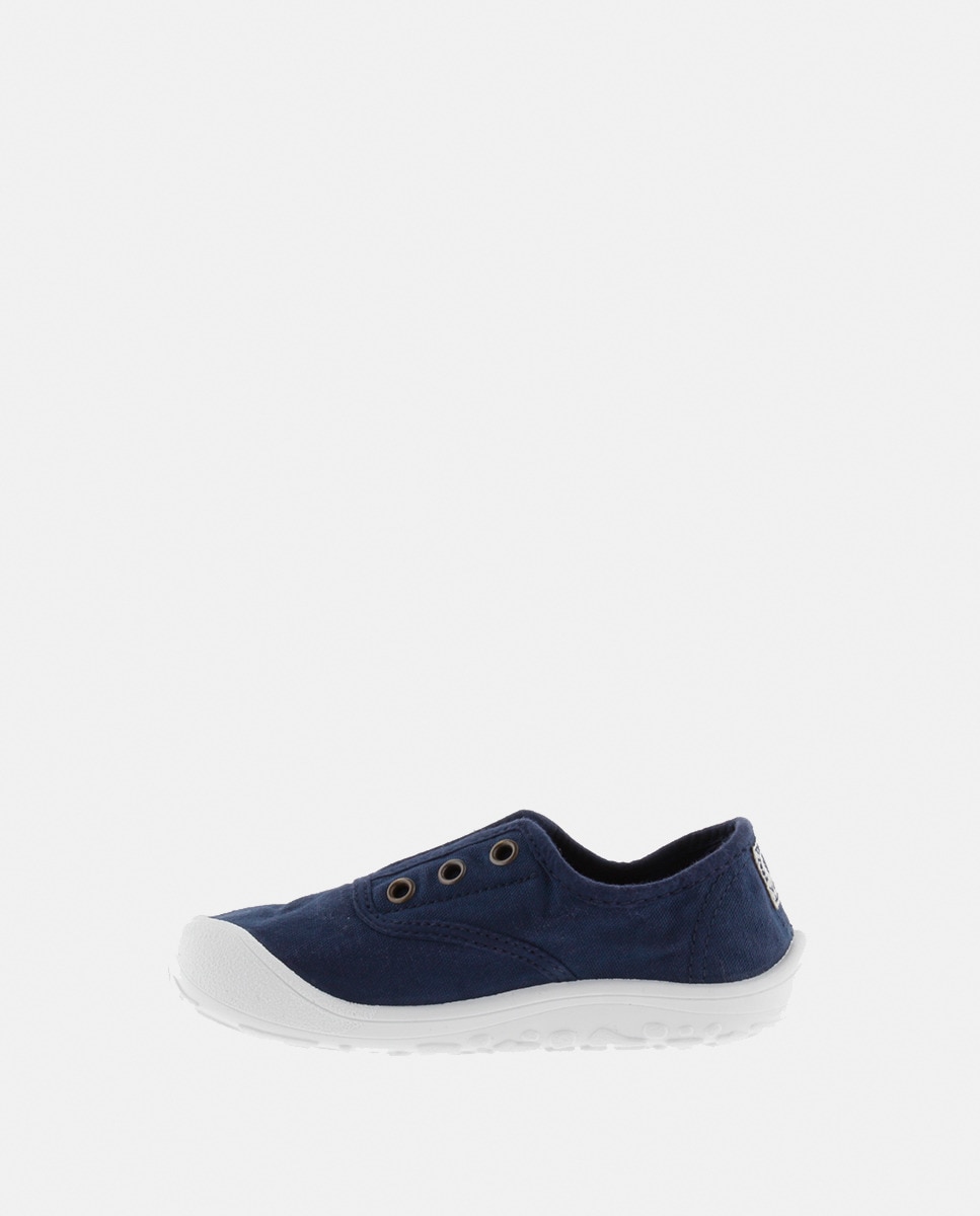 Sapatilhas de Lona de Criança Barefoot com Elástico Central Azul-3