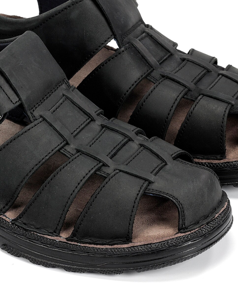 Sandalias Fluchos De Piel Para Hombre - Cómodas Y Con Plantilla Acolchada