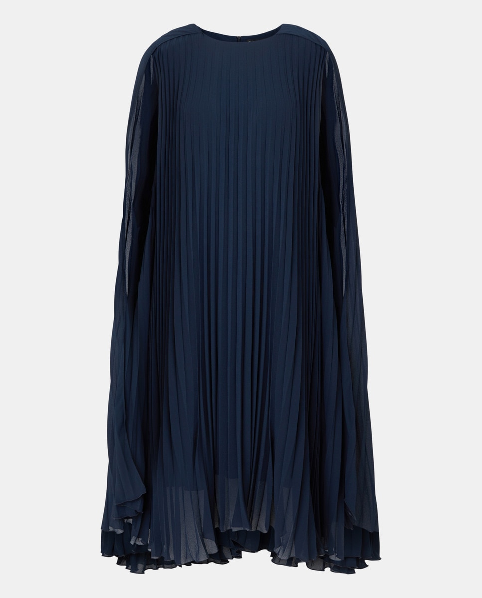 Vestido Curto de Capa Azul-marinho-4