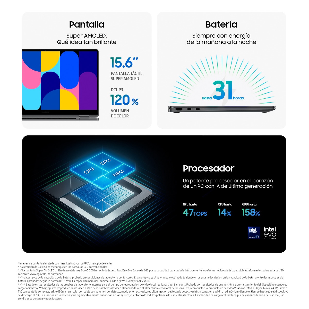 Convertible 2 en 1 Samsung Galaxy Book5 360 con S Pen, Intel Core Ultra 7-256V, 16GB, 1TB SSD, Intel Arc 140V 8GB, 15,6", W11 Gris Grafito-4